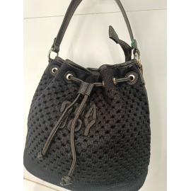 Sac au crochet en synthetique noir "Mia-Joy"