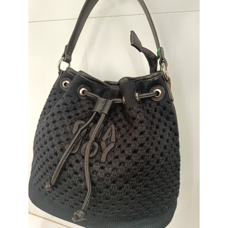 Sac au crochet en synthetique noir "Mia-Joy"