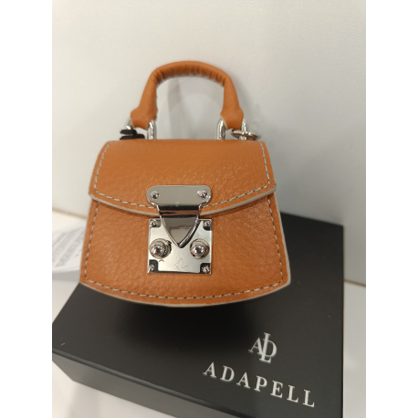 Porte clé en cuir marron "Adapell"