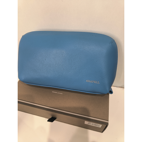 Trousse de toilette ou maquillage en cuir marine "Adapell"