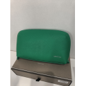 Trousse de toilette ou maquillage en cuir vert "Adapell"