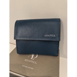 Porte monnaie plat en cuir noir  "Adapell"