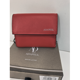 Porte monnaie plat en cuir vert anis  "Adapell"