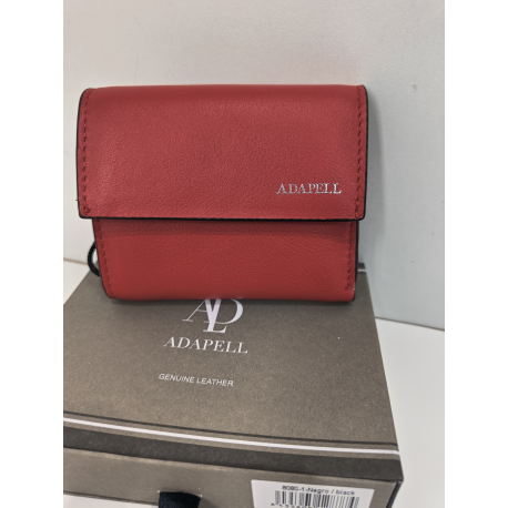 Porte monnaie plat en cuir vert anis  "Adapell"