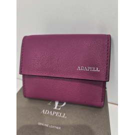 Porte monnaie plat en cuir rouge  "Adapell"