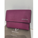 Porte monnaie plat en cuir fuchsia  "Adapell"