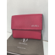 Porte monnaie plat en cuir fuchsia  "Adapell"