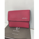 Porte monnaie plat en cuir rose  "Adapell"