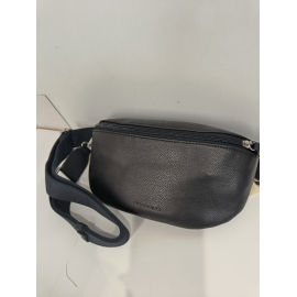 Sac banane en cuir noir  "Francinel"