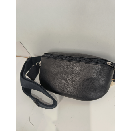 Sac banane en cuir noir  "Francinel"