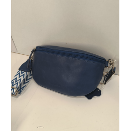 Sac banane en cuir bleu  "Francinel"
