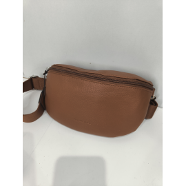 Sac banane en cuir gris  "Francinel"