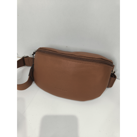 Sac banane en cuir gris  "Francinel"