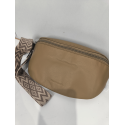 Sac banane en cuir taupe/olive "Francinel"