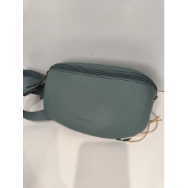 Sac banane en cuir taupe/olive "Francinel"
