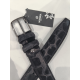 Ceinture en cuir mat noir  "Manna"