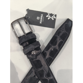 Ceinture en cuir mat noir  "Manna"