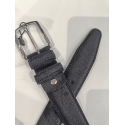 Ceinture en cuir noir façon reptile "Manna"