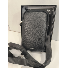 Petite pochette en cuir noir de 18 cm "Adapell"