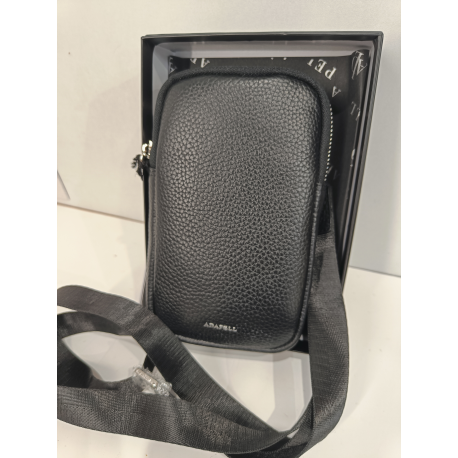 Petite pochette en cuir noir de 18 cm "Adapell"