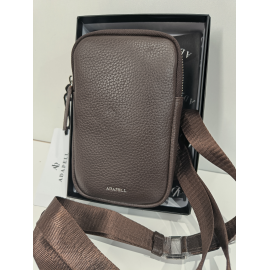 Petite pochette en cuir marron de 18 cm "Adapell"