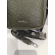 Petite pochette en cuir kaki de 18 cm "Adapell"