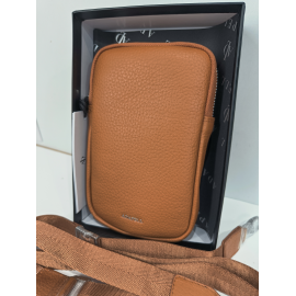 Petite pochette en cuir camel de 18 cm "Adapell"