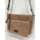 Sac en synthétique plat en noir fausse fourrure "Mia-Joy"