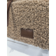 Sac en synthétique plat en noir fausse fourrure "Mia-Joy"