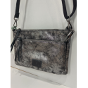Sac en synthétique plat en noir/gris métallisée "Mia-Joy"