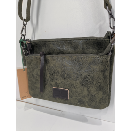 Sac en synthétique plat en noir/gris métallisée "Mia-Joy"