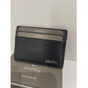 Porte carte plat en cuir noir  "Adapell"