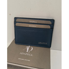 Porte carte plat en cuir noir  "Adapell"