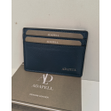 Porte carte plat en cuir marine  "Adapell"