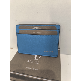 Porte carte plat en cuir marine  "Adapell"