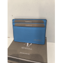 Porte carte plat en cuir bleu  "Adapell"