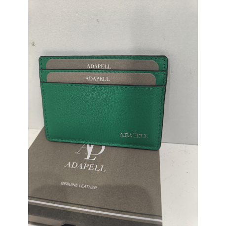Porte carte plat en cuir bleu  "Adapell"