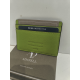 Porte carte plat en cuir vert  "Adapell"