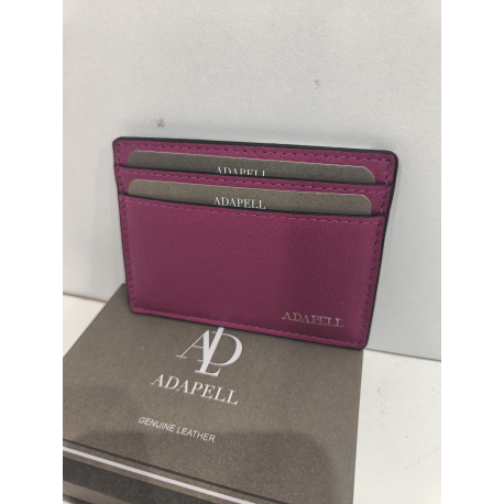 Porte carte plat en cuir vert anis "Adapell"