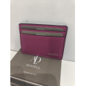 Porte carte plat en cuir fuchsia "Adapell"