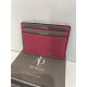 Porte carte plat en cuir fuchsia "Adapell"
