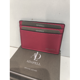 Porte carte plat en cuir fuchsia "Adapell"