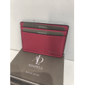 Porte carte plat en cuir rose"Adapell"