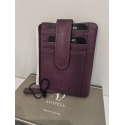 Porte monnaie plat en cuir prune "Adapell"