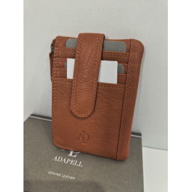 Porte monnaie plat en cuir prune "Adapell"