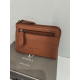 Porte monnaie plat en cuir prune "Adapell"