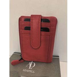 Porte monnaie plat en cuir taupe "Adapell"