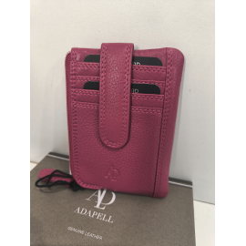 Porte monnaie plat en cuir rouge "Adapell"