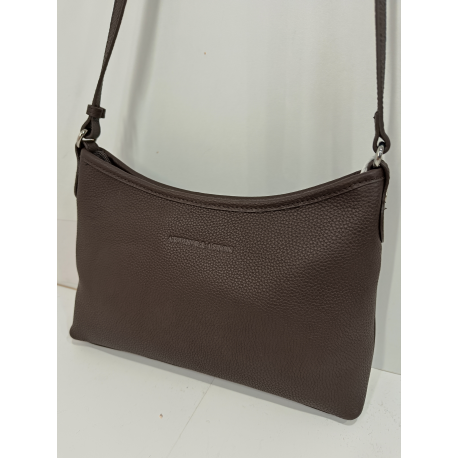 Sac porté travers en cuir beige "Arthur et Aston"