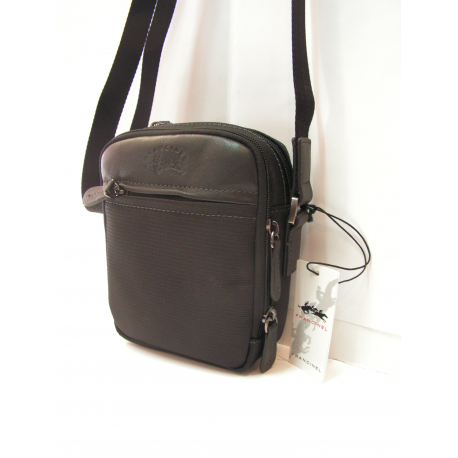 Petite sacoche en synthétique garni cuir noir "Francinel"